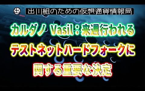 ［20220626］カルダノ Vasil：来週行われるテストネットハードフォークに関する重要な決定【仮想通貨・暗号資産】