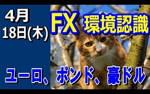 【TAKA FX】ドル、円、ユーロ、ポンド、豪ドルの環境認識解説。4月18日(木)