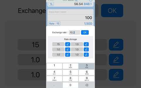 Save / select exchange rate [Addmo Calc]