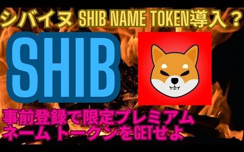 シバイヌ SHIB Name Token導入　事前登録で限定プレミアム ネーム トークンをGETせよ