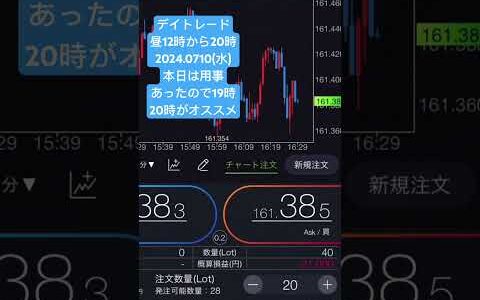 【初心者必見】2024.07.10昼12時から20時迄のトレード　