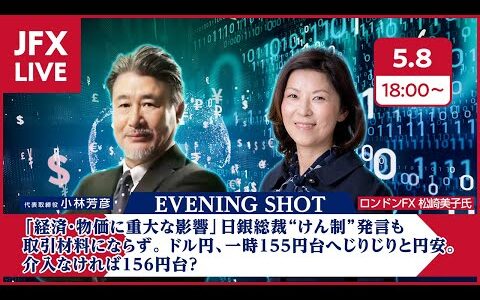 【FX｜相場分析】ドル買い強く155.38まで上昇。今晩は指値はせずに156.30にストップを置いて155.85-95を売ってみたい。156円台なら介入が入ってもおかしくはない。2024/5/8（水）