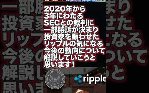 【Ripple】ビットコイン超え！！SEC裁判一部勝訴により時価総額5.3兆円になった理由とは！？【XRP】【仮想通貨】