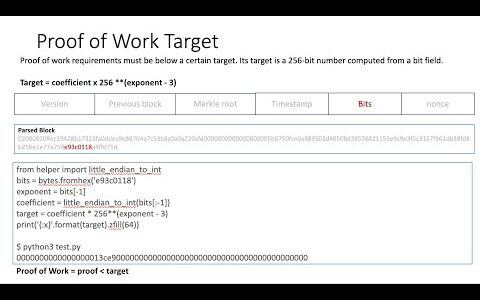 【Bitcoin】Block HeaderやProof of workのTargetをPythonで解説