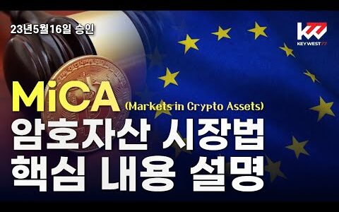 MiCA(Markets in Crypto Assets) 암호자산 시장법(23년5월16일 승인)핵심 내용 설명(23년5월24일)A detailed Explanation of MiCA