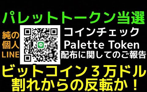 パレットトークン当選しました。コインチェックさんからPalette Tokenの配布に関してのご報告共有致します。BTCが上昇反転か!?