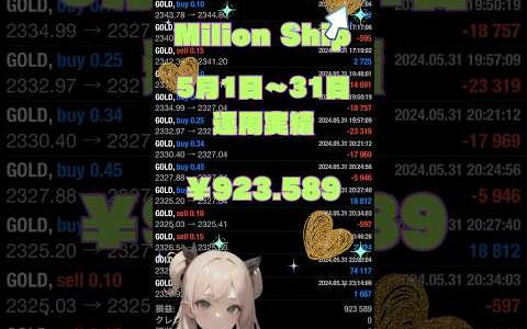 【FX自動売買検証】⛴️ミリオンシップEA⛴️2024/5/1〜5/31運用実績！ 金虎EA ミリオンシップEA  神の目EA  投資　初心者  爆益   安定 不労所得  仮想通貨　BTC WOLF