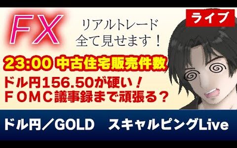 【5/21 FXライブ】ドル円156.50が硬い！FOMCまで頑張る？(FXドル円/GOLD1分足スキャルピング）       #金