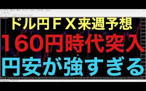 【ドル円FX予想最新】160円台での為替レートが当たり前になってくるかもしれないです！150円台から160円台に突入！円安が今後も続くと思いますが、むしろ、どうなったら円高になるか楽しみにしたいです。