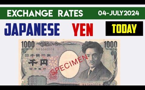 JAPANESE YEN JPY EXCHANGE RATES TODAY 04 July 2024  今日の日本円 (きょうのにほんえん, Kyō no Nihon-en)