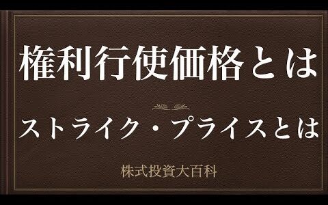 [動画で解説] 権利行使価格（ストライク・プライス）とはーオプション料・プレミアムー